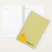3 Herfst Aspens bladeren op witte polka dotpatroon Planner (Display)