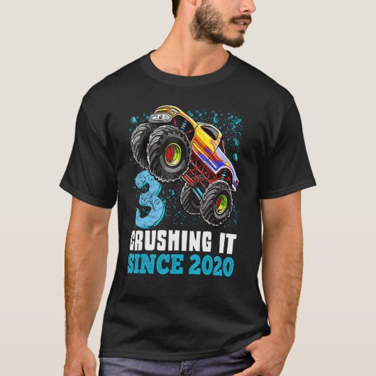 3 Het doorprikken sinds 2020 Monster Truck 3rd Bir T-shirt (Voorkant)