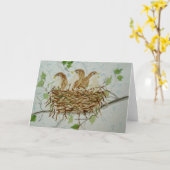 3 het Lege Wenskaart van de Vogels van het baby Kaart (Gele Bloem)