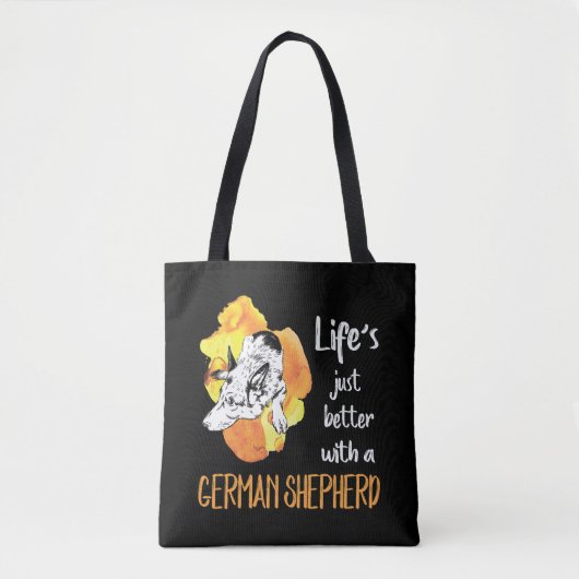3 Het leven is gewoon beter met een Duitse herder Tote Bag (Voorkant)