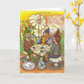 3 het Wenskaart van gnomen Kaart (Gele Bloem)