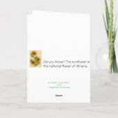 3 het Wenskaart van zonnebloemen (Spatie binnen) Kaart (Achterkant)