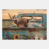 3 Highland Cow Charm Wrapping Paper for Decoupage  (Voorkant 2)