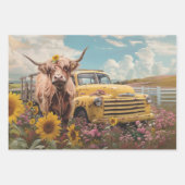 3 Highland Cow Charm Wrapping Paper for Decoupage  (Voorkant)