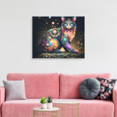 #3 Hond Abstract Canvas Afdruk (Insitu (Woonkamer))
