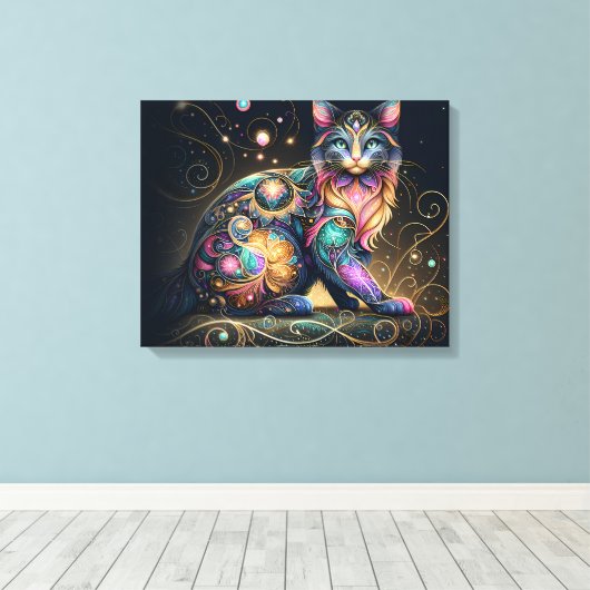 #3 Hond Abstract Canvas Afdruk (Insitu (Houten vloer))