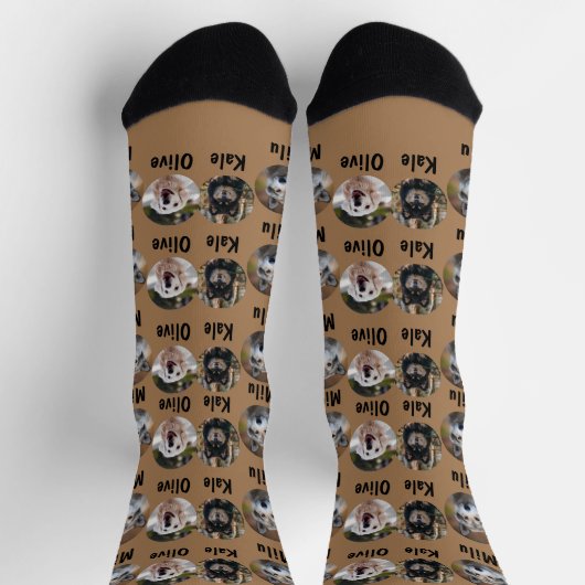 3 honden 3 namen gepersonaliseerde hond foto op br sokken (Top)