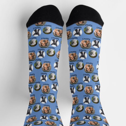 3 Honden & 3 Namen Gepersonaliseerde Huisdier Foto Sokken (Top)