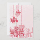 3 Honeysuckle Chandeliers Damask Wedding Invites Kaart (Achterkant)