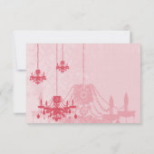 3 Honeysuckle Chandeliers Damask Wedding RSVP Kaartje (Achterkant)