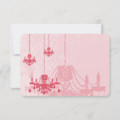 3 Honeysuckle Chandeliers Damask Wedding RSVP Kaartje (Achterkant)