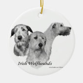 3 Ierse Wolfhound-koppen Keramisch Ornament (Voorkant)