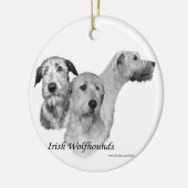 3 Ierse Wolfhound-koppen Keramisch Ornament (Links)