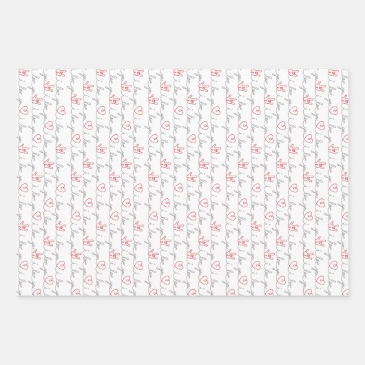 3 Ik hou van jullie ASL cadeaubonnen Inpakpapier Vel (Voorkant 3)