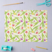 3 Illustratie van kleuren Tulps zonder naadloos pa Tissuepapier (Craft)