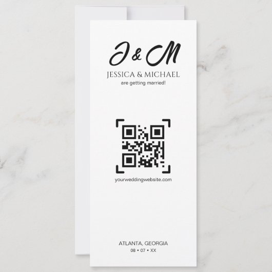 3 Image Photo Booth QR Code Wedding Save The Date (Achterkant)
