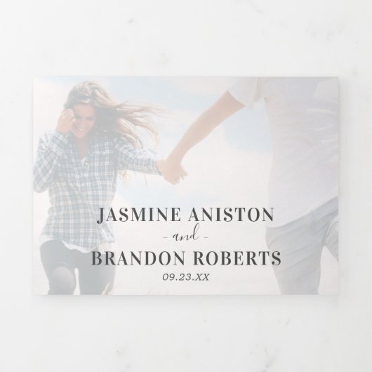 3-in-1-foto-overlay bruiloft drieluik uitnodiging (Cover)