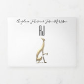 3-in-1 Gold Photo Wedding Drieluik Uitnodiging (Cover)