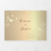 3-in-1 Gold Photo Wedding Tri-Fold Uitnodiging (Cover)