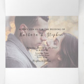 3-in-1 Gold Photo Wedding Tri-Fold Uitnodiging (Binnenkant midden)