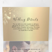 3 in 1 Gouden Foto Trouw Tri-Fold Uitnodiging (Binnenzijde eerst)