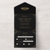 3-in-1 mot Tattoo Gotische bruiloft uitnodiging (Binnen)