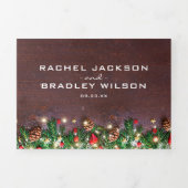 3 in 1 Rustieke Kerst Winter Huwelijk Drieluik Uitnodiging (Cover)