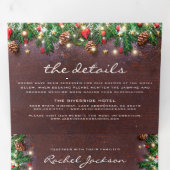 3 in 1 Rustieke Kerst Winter Huwelijk Drieluik Uitnodiging (Binnenzijde eerst)