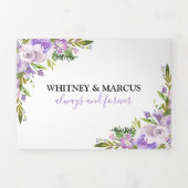3 in 1 rustieke paarse bloemige bruiloft drieluik uitnodiging (Cover)