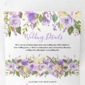 3 in 1 rustieke paarse bloemige bruiloft drieluik uitnodiging (Binnenzijde eerst)