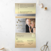 3-in-1 Silver- en Gold-fotobruiloft Drieluik Uitnodiging (Binnen)