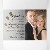 3-in-1 Silver- en Gold-fotobruiloft Drieluik Uitnodiging (Binnenkant midden)