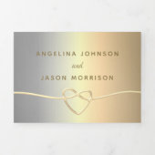 3-in-1 Silver en Gold Photo Wedding Drieluik Uitnodiging (Cover)