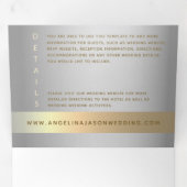 3-in-1 Silver en Gold Photo Wedding Drieluik Uitnodiging (Binnenzijde eerst)