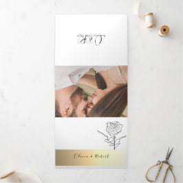 3-in-1 Simple Photo Wedding Drieluik Uitnodiging