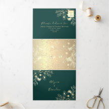 3 in 1 Smaragdgroene Trouw Drie-delig Uitnodigings