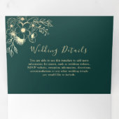 3 in 1 Smaragdgroene Trouw Drie-delig Uitnodigings Drieluik Uitnodiging (Binnenzijde eerst)