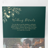 3 in 1 Smaragdgroene Trouw Drievoudige Uitnodiging (Binnenzijde eerst)