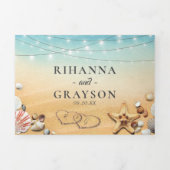 3 in 1 strandbestemming trouwfeest drieluik uitnodiging (Cover)