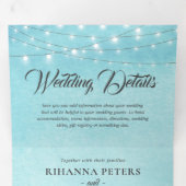 3 in 1 strandbestemming trouwfeest drieluik uitnodiging (Binnenzijde eerst)