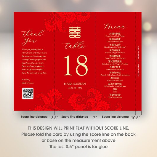 3 in 1 Tafelnummer, Menu & bedankkaart