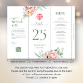 3 in 1 Tafelnummer, Menu & bedankkaart