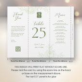 3 in 1 Tafelnummer, Menu & bedankkaart
