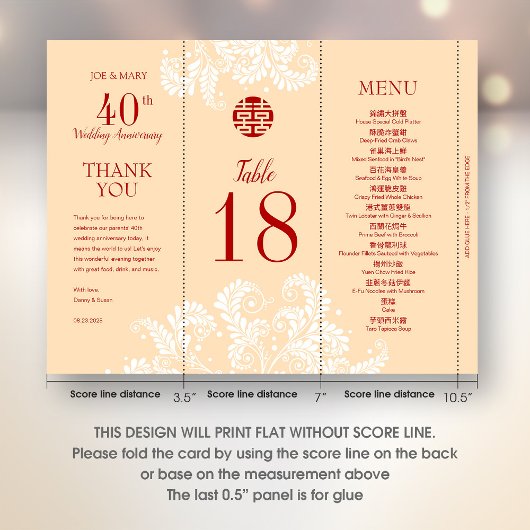 3 in 1 Tafelnummer, Menu & bedankkaart