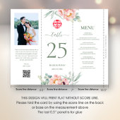 3 in 1 Tafelnummer, menu & foto bedankbrief