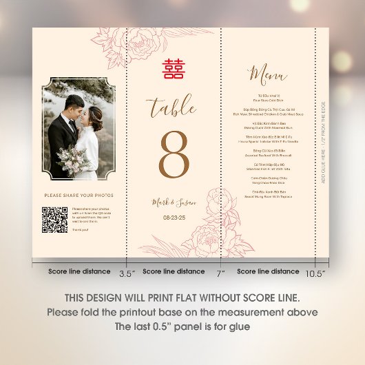 3 in 1 Tafelnummer, Menu & Fotokaart (Download) Poster