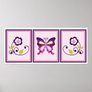3 in 1 vlinderbaan 8x10 inch kinderkamer kunst poster