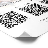 3 in Eén Qr Code Menubalk Programma Foto Huwelijk Poster (Hoek)