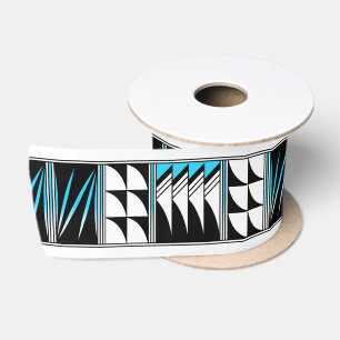 3 inch gezegende veren in turquoise satijnen lint