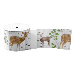 3-inch Grosgrain Ribbon Deer Doe Buck Woodland Hun Grosgrain Lint